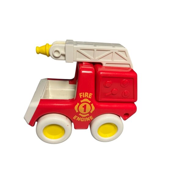 Bandai Tonka Fire Engine Red White Plastic Toy Truck With Movable Ladder - Picture 2 of 10